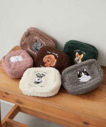 Remind me and forever(リマインドミーアンドフォーエバー) アニマル刺繍ボアポーチ