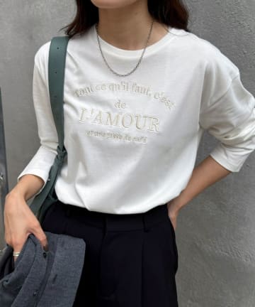 FREDY & GLOSTER(フレディ アンド グロスター) ワントーンロゴロンTシャツ