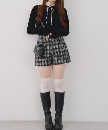 Remind me and forever(リマインドミーアンドフォーエバー) 【Tweed Collection】チェックショートパンツ