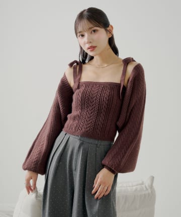 Chico(チコ) ケーブルリボンキャミ+ボレロセット