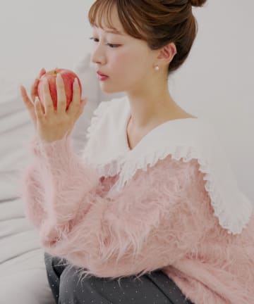 Chico(チコ) 10/17(金)0時再販開始カラーあり【namiコラボ企画】セーラー襟付きシャギールーズニット