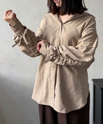 LOCUST(ローカスト) ピーチ起毛袖ドロストシャツ