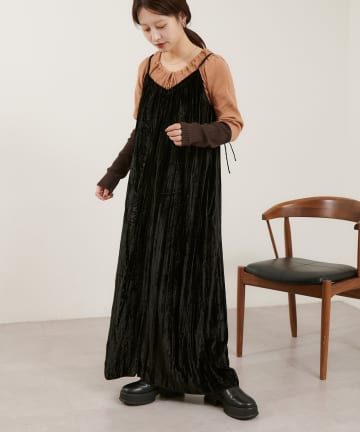 Kastane(カスタネ) 【WEB・一部店舗限定/2サイズ展開】B ベロアキャミワンピース
