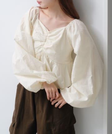 Kastane(カスタネ) ダメージループバルーンブラウス