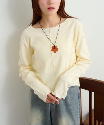w closet(ダブルクローゼット) 刺繍メロウリブトップス
