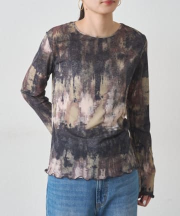 earthy_(アーシー) ペイントプリントカットソー