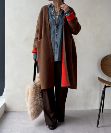 DOUDOU(ドゥドゥ) ダブルフェイスニットガウン