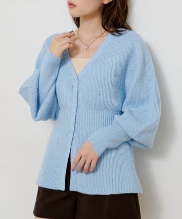 Kastane(カスタネ) 【新色追加】ペプラムネップニットカーディガン