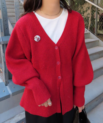 Kastane(カスタネ) 【新色追加】ペプラムネップニットカーディガン