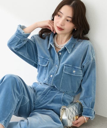La boutique BonBon(ラブティックボンボン) 【セットアップ可】別珍デニムシャツ