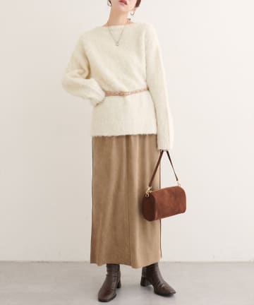 natural couture(ナチュラルクチュール) マルチウェイカットスウェードスカート