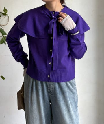 DOUDOU(ドゥドゥ) 【WEB限定】 棒タイ付ケープカーディガン