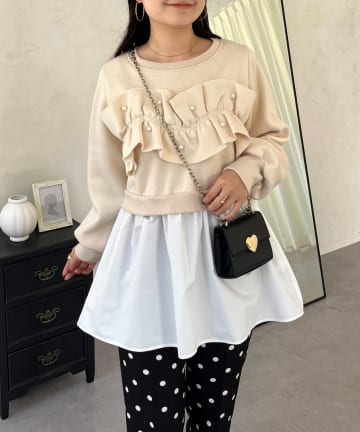 prose verse(プロズヴェール) パールフリル2wayドッキングスウェット