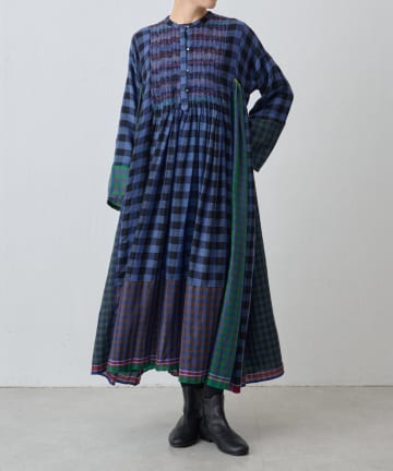 BEARDSLEY(ビアズリー) 《INJIRI》カシミヤチェック柄ワンピース