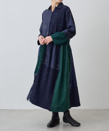 BEARDSLEY(ビアズリー) 《INJIRI》シルク＆ウールシャツワンピース