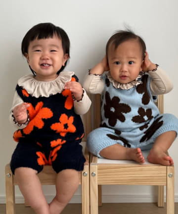 CIAOPANIC TYPY(チャオパニックティピー) 【BABY】総柄フラワーニットロンパース