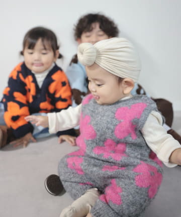 CIAOPANIC TYPY(チャオパニックティピー) 【BABY】総柄フラワーニットロンパース