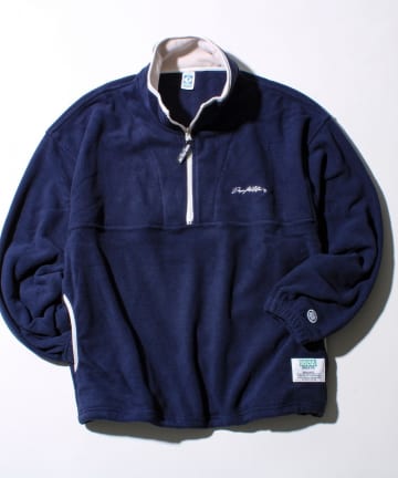 FREDY & GLOSTER(フレディ アンド グロスター) 【DISCUS】UNISEX フリースパイピング配色 ハーフZIPプルオーバー