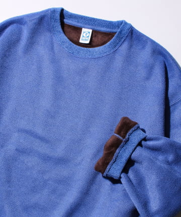 FREDY & GLOSTER(フレディ アンド グロスター) 【DISCUS】UNISEXインレイ裏シャギーボンディング配色クループルオーバー