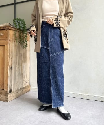 LOCUST(ローカスト) 【WEB限定】切替デニムスカート