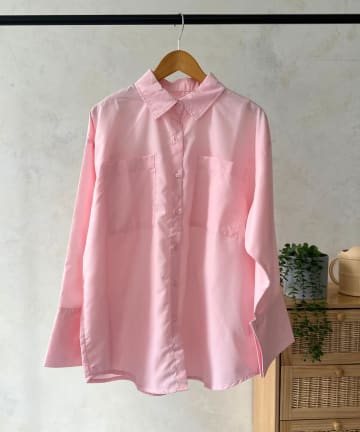 LOCUST(ローカスト) 【着回し力抜群】ブロード＆ストライプビッグカフスオーバーサイズシャツ