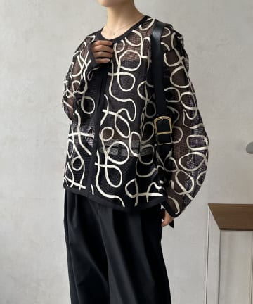 LOCUST(ローカスト) 【オケージョンにも】コード刺繍メッシュカーディガン