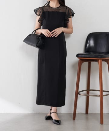 COLLAGE GALLARDAGALANTE(コラージュ ガリャルダガランテ) 【オケージョン】刺繍レースマットサテンワンピース