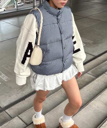 CIAOPANIC TYPY(チャオパニックティピー) 【UNISEX】ギンガムチェック中綿ベスト