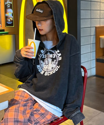 CIAOPANIC TYPY(チャオパニックティピー) 【UNISEX】ヘビーウェイト加工スキッパーフーディー