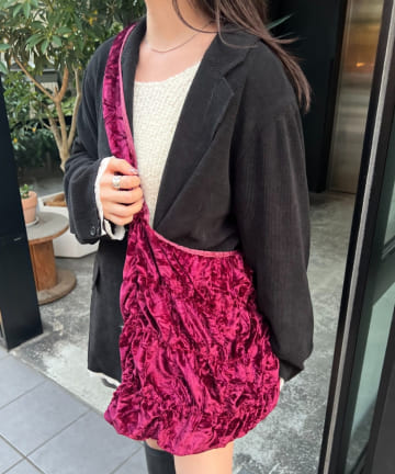 Kastane(カスタネ) 【4色展開/2WAY】ベロアシャーリングバッグ