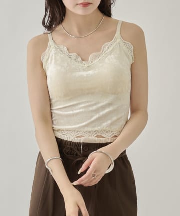 mystic(ミスティック) パット付きベロアキャミソール