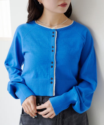 Kastane(カスタネ) 【新色追加】レイヤード配色カーディガン