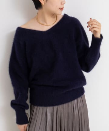 NOLLEY'S(ノーリーズ) ヘアリー2WAYプルオーバーニット