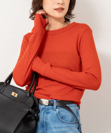 NOLLEY'S(ノーリーズ) MY STANDARD ウォッシャブルリブクルーネックロンT