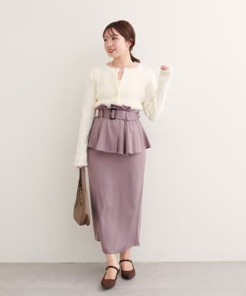 natural couture(ナチュラルクチュール) 【WEB限定】〈canami〉ペプラムベルトナロースカート