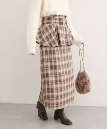 natural couture(ナチュラルクチュール) 【WEB限定】〈canami〉ペプラムベルトナロースカート
