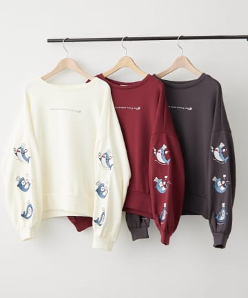 NICE CLAUP / OLIVE des OLIVE OUTLET(ナイスクラップ  / オリーブ デ オリーブ アウトレット) ゆるキャラシリーズ【RMAF】袖キャラシリーズスウェット