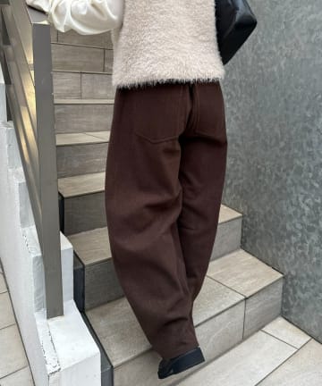 DISCOAT(ディスコート) 【360°美シルエット/ユニセックス】ウールライクバレルレッグパンツ