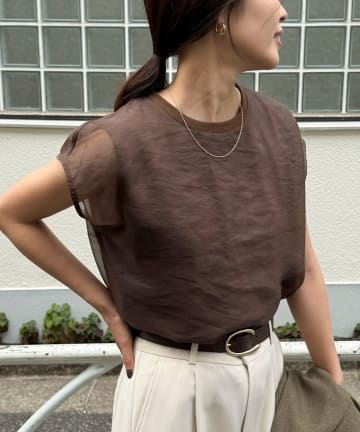 FREDY & GLOSTER(フレディ アンド グロスター) 【大好評につき再販売スタート！】シアーオーガンジーレイヤードノースリーブ