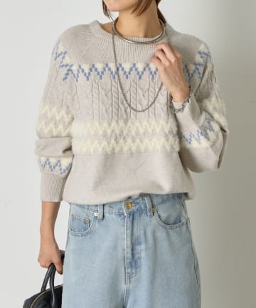 Jena　espace merveilleux(ジェナ　エスパスメルヴェイユ) 異素材ミックスニット