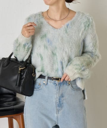 Jena　espace merveilleux(ジェナ　エスパスメルヴェイユ) マーブルラメシャギーニット