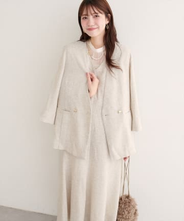 natural couture(ナチュラルクチュール) 【WEB限定】ノーカラージャケット