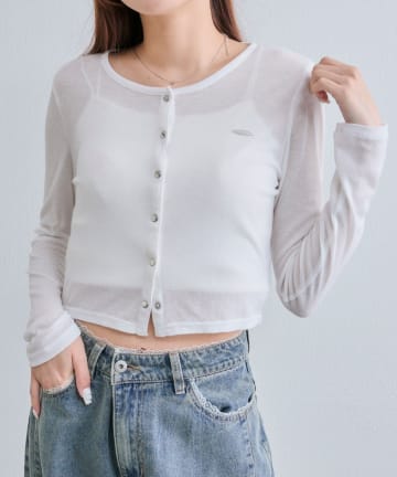NICE CLAUP / OLIVE des OLIVE OUTLET(ナイスクラップ  / オリーブ デ オリーブ アウトレット) 【OLIVE des OLIVE 】スナップボタンシアカーデ