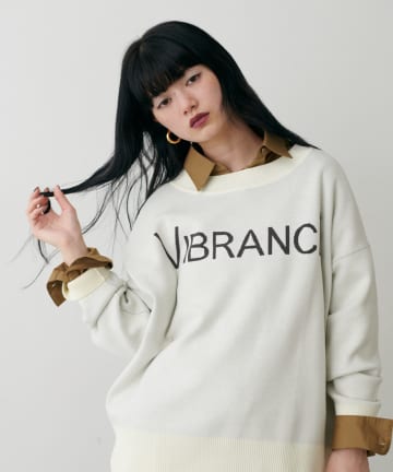 LARUTA(ラルータ) ロゴジャガードニットプルオーバー