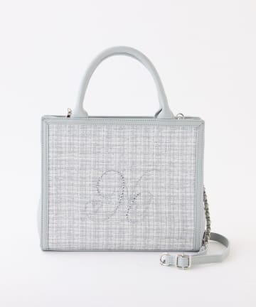 ビジューロゴツイードミニトート