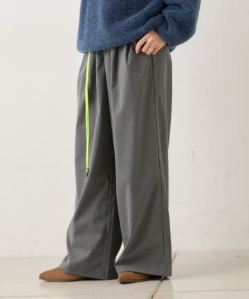 【WHIMSIC/2サイズ展開】ピンストライプワイドスラックス