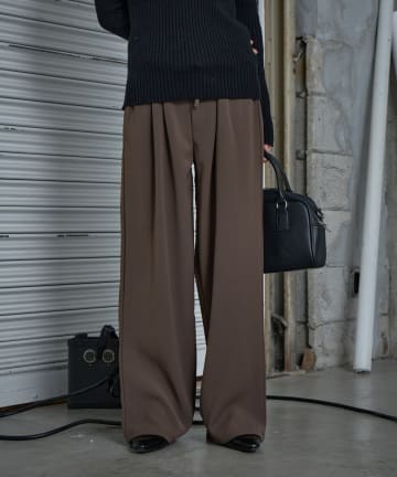 -goocy-(グーシー) ウエストスピンドルタックパンツ