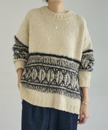 BEARDSLEY(ビアズリー) ビッグフェアアイル柄プルオーバー