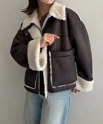 Thevon.(ゼヴォン) Fムートンショートブルゾン