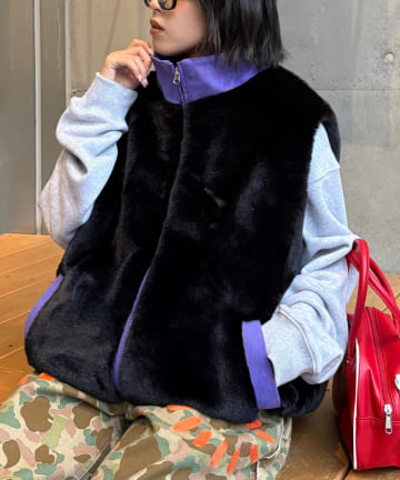 CIAOPANIC TYPY(チャオパニックティピー) 【SOUNDS GOOOOD】デニム切替ファーベスト